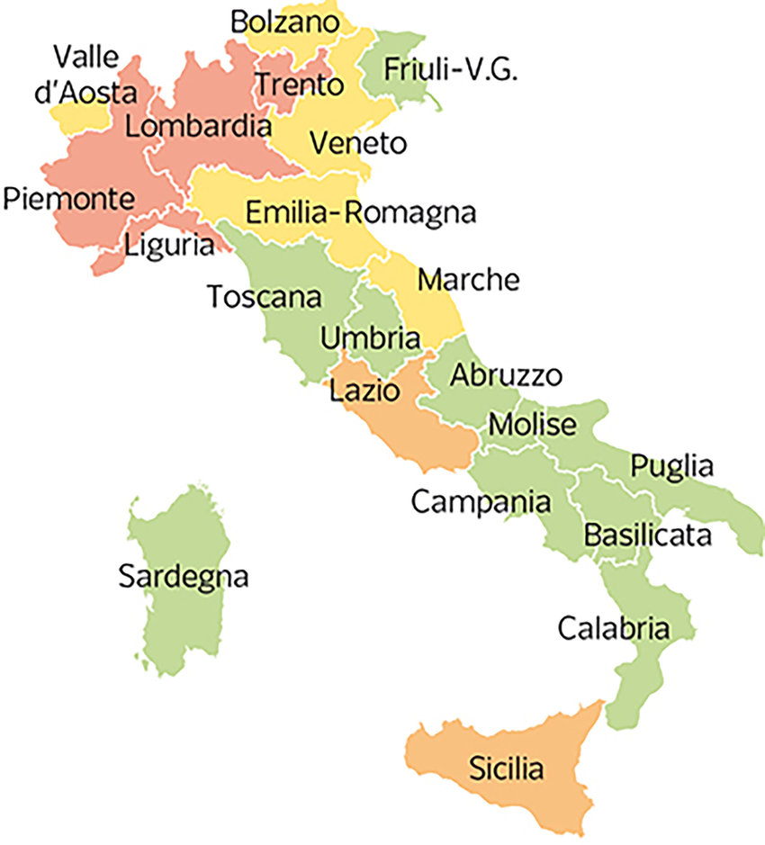 Regions Of Italy And Their Capitals Printable Online   The 21 Italian Regions 